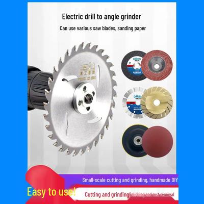 Electric Drill To Angle Grinder Conversion Kit: Drill Chuck, Cutting Disc, Saw Blade Connector