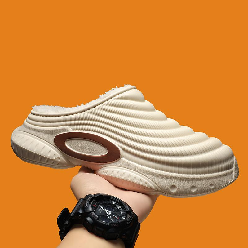Zapatillas Cálidas de Invierno para Hombre Zapatillas de Algodón Tacones Envolventes Exterior Interior Zapatos Cálidos para Hombre Hogar Dormitorio Zapatillas Cálidas de Felpa 38-45