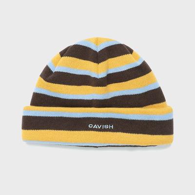 STRIPED EMB BEANIE MUSTARD(CV2DFUAB61A)