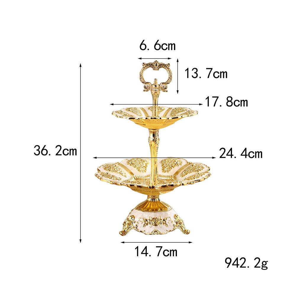Dessert Plates Serving Dishes Server Buffet Tray for Kitchen Wedding 2 Layer
