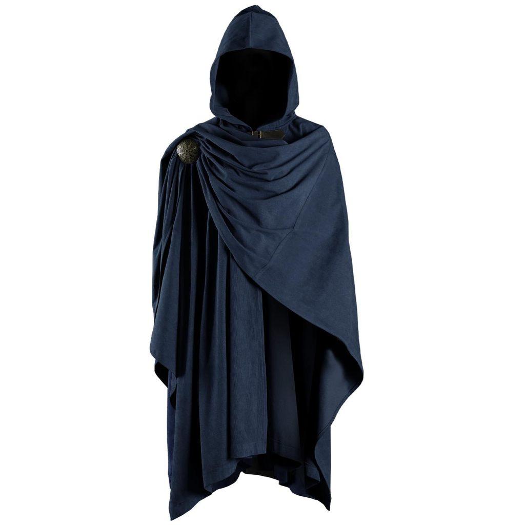 Mantello Medievale in Velluto con Spilla Regolabile per Costumi Fantasy Role Play