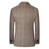 Autumn Winter Men's Plaid Wool Blend Slim Fit Suit Jacket - Business Casual Coats