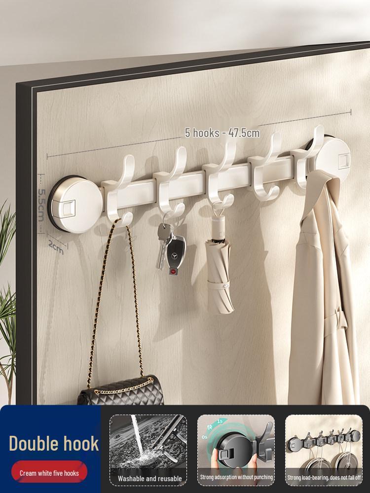 Traceless Suction Cup Wall Hook, No-Punch Strong Vacuum Hook for Door and Bathroom Storage