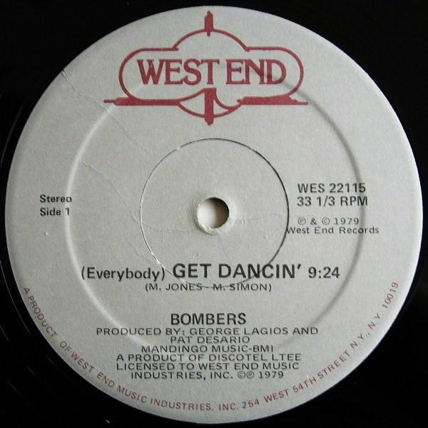 

12inch Record BOMBERS - (Everybody) Get Dancin WES22115 West End Record 1979 US Soul/Funk Used