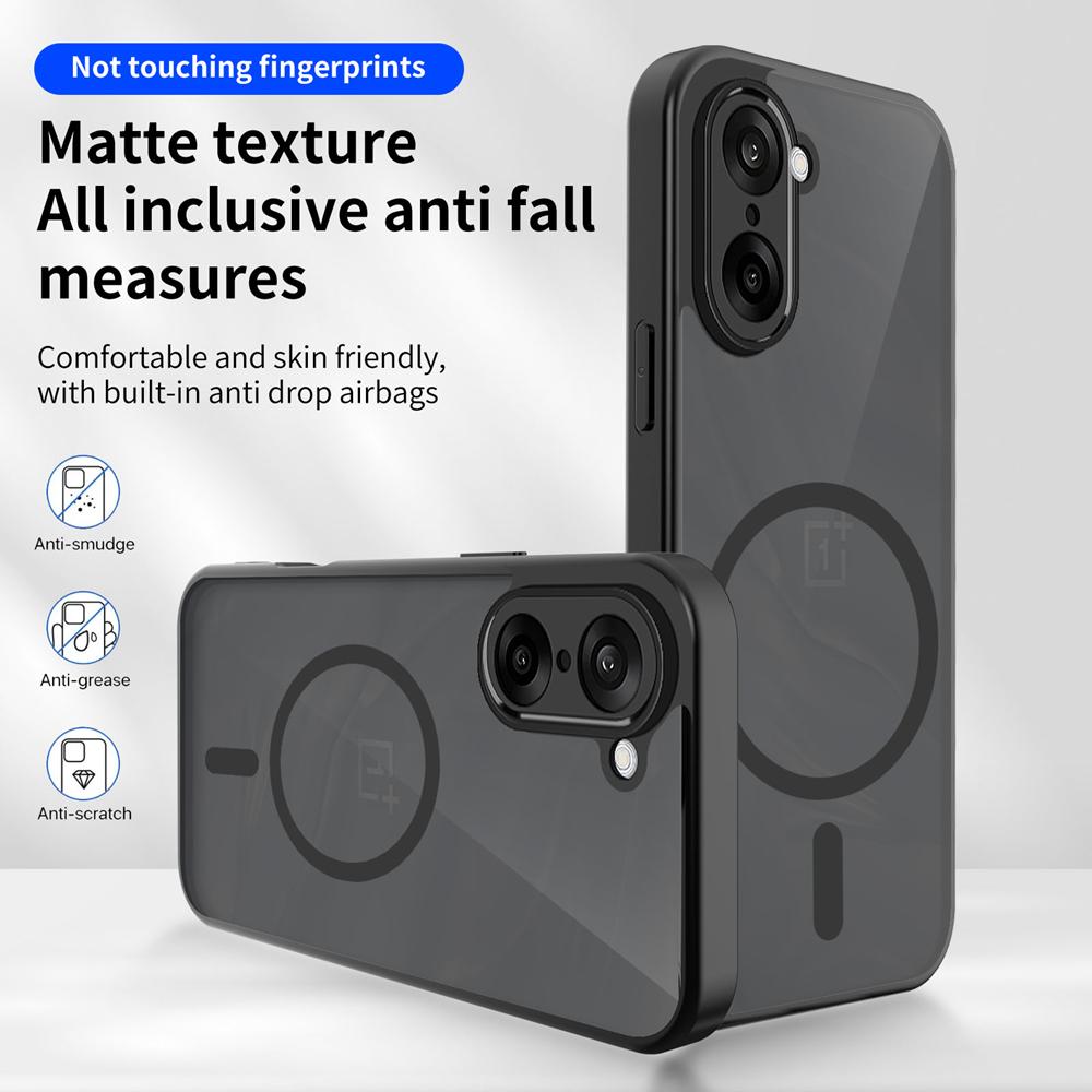 KEYSION Custodia Magnetica per Telefono per OnePlus Nord CE5 Silicone+PC Opaca Traslucida Trasparente Antiurto per OnePlus 1+Nord CE 5 5G