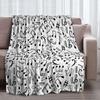 Music Theme Flannel Throw Blanket Piano Pattern Blanket King Queen Full Size for Bed Sofa Couch Music Lover Gift Super Soft Warm