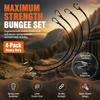 4pcs Quick Attach Bungee Cord Double Stretch Elastic Rope Lightweight Bungee Rope  Outdoor