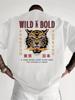Unisex Wild Bold Tiger Print Tshirt Tokyo Japan Streetwear Casual Short Sleeve Crew Neck Graphic Fashion Summer Daily Loosetops