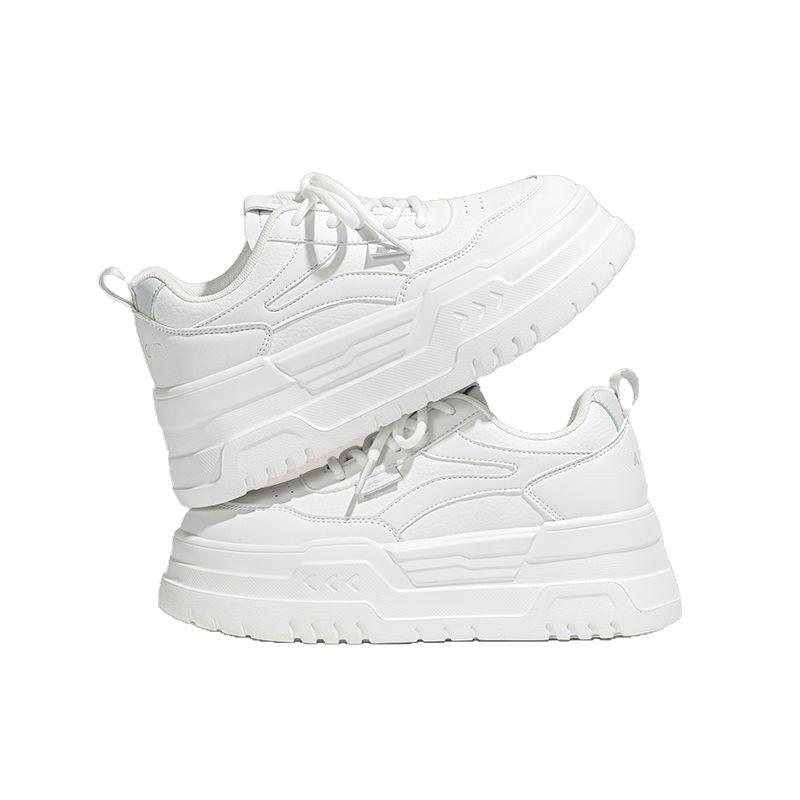 Platform white shoes women's 2025 spring and autumn new breathable fashion versatile panda sports and leisure board shoes white