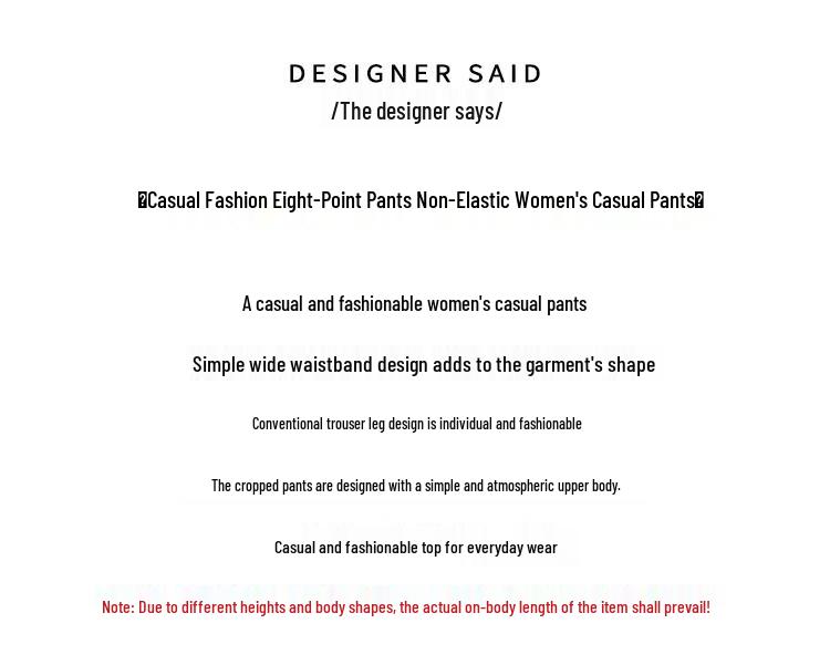 Bailuyu Women's Simple Wide-Leg Cropped Pants