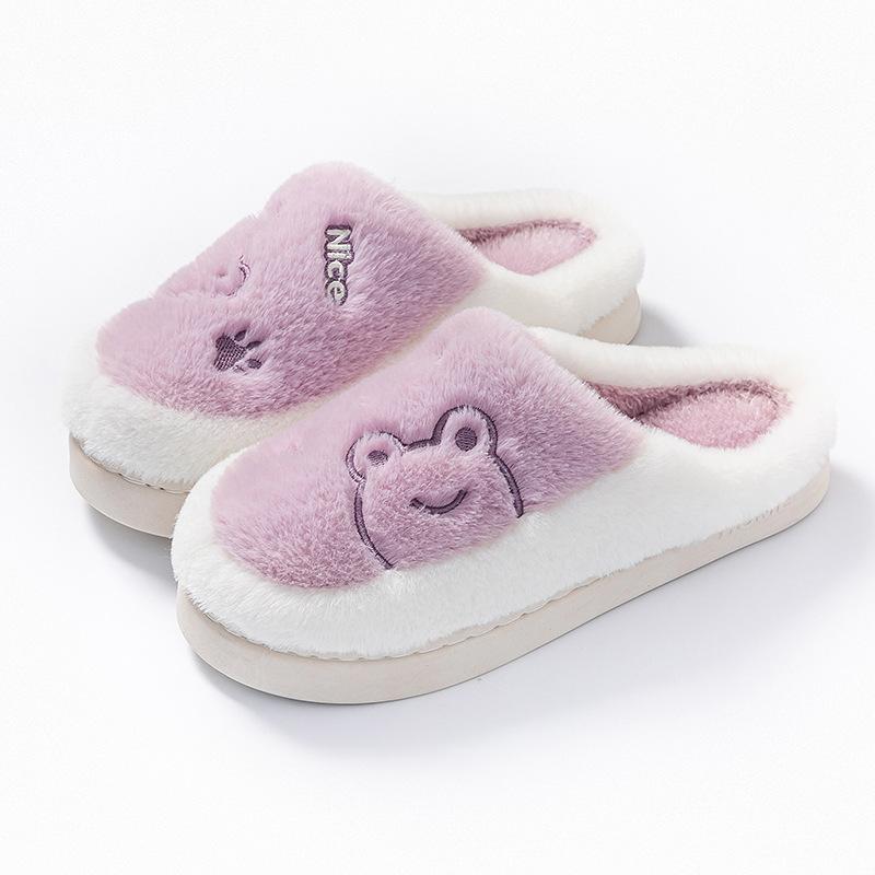 Plush cotton slippers autumn and winter indoor home dormitory hotel thick-soled plush warm couple shoes