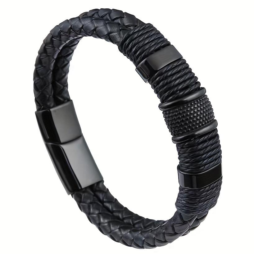 Retro Faux Leather Men's Bracelet | Multi-Layer, Faux Beaded, Jewelry Wrist Bracelet Gift, Father's Day Gift, Christmas Gift