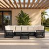 Garden Sofa Set 8 Pieces Black Poly Rattan