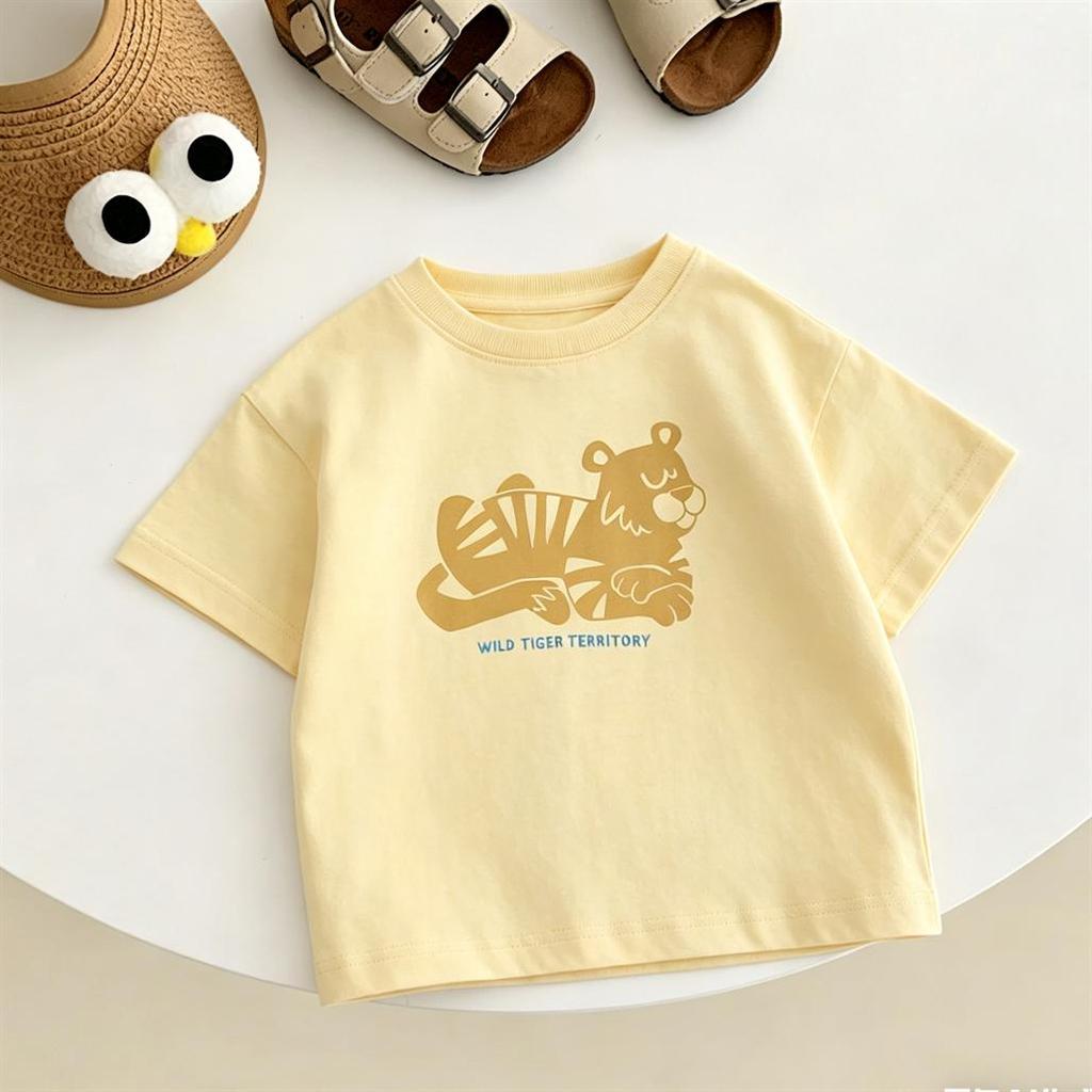 Cartoon T Shirt New Design Tees Summer Clothing Girls Lovely Short-sleeved Tops Outer Wear Boys Child Pure Cotton T-shirt
