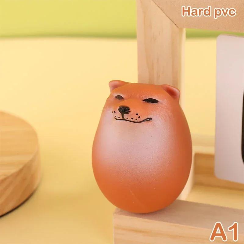 

2025 New Creative Shiba Inu Realistic Egg Shape PVC Desk Decor Dog & Egg Union Decorations for Home Offices Fun Christmas Gifts