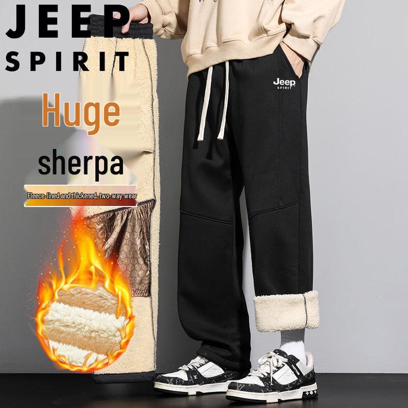 JEEP SPIRIT Men s Thermal Fleece-Lined Casual Sweatpants L