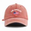 1pc LOS ANGELES Print Washed Baseball Cap for Adults,Minimalist Retro Style Casual Soft Adjustable Dad Hat,Perfect As Gift