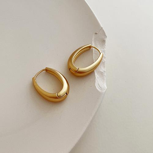 Vintage Chunky Dome Drop Earrings For Women Gold Plated Stainless Steel Round Circle Hoops Earrings Prevent Allergy Zircon Gift