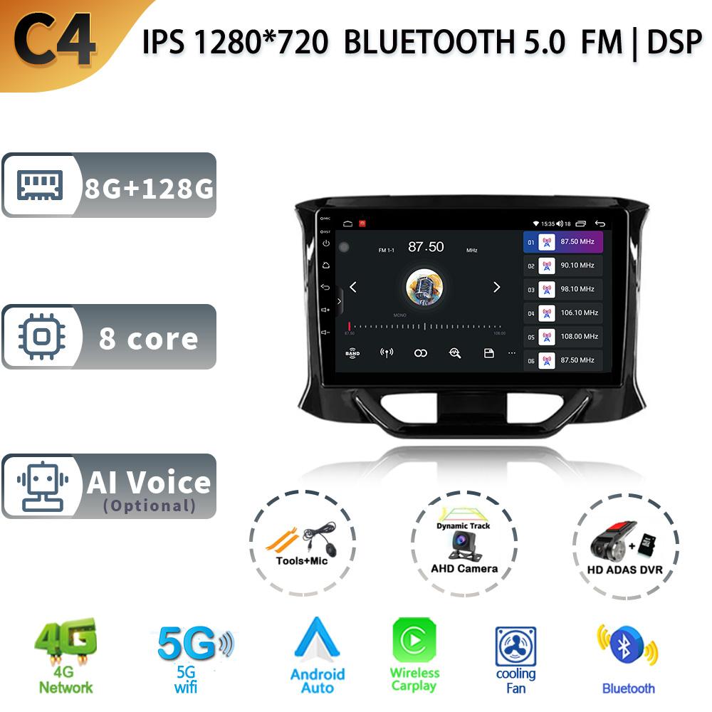Android 13 Wireless CarPlay Auto Car Radio For LADA Xray X-ray 2015-2019 Multimedia 4G WIFI GPS Navigation Screen