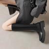 Krazing Pot Microfiber Autumn Winter Shoes Thick Bottom Platform Size 43 Long Boots Zipper Punk Style Thigh High Boots