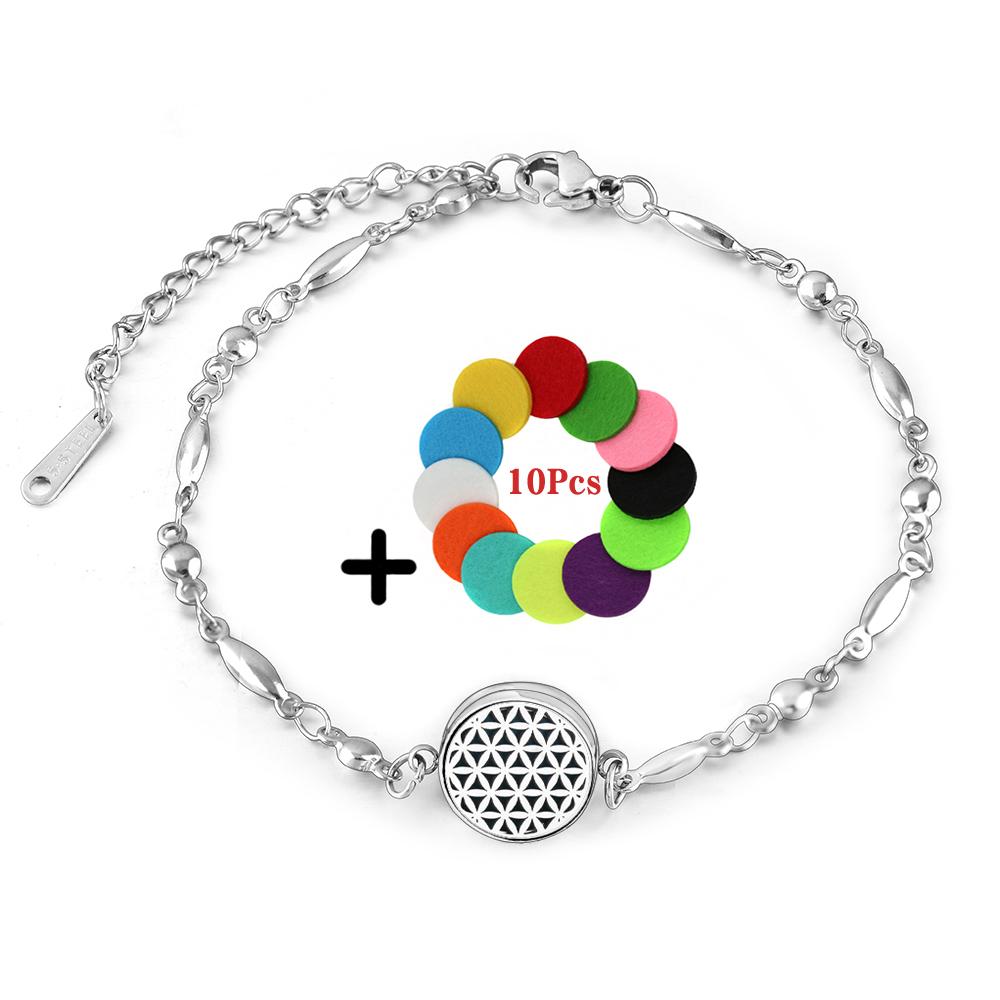 New Aromatherapy Locket Bracelet 12mm Essential Oil Diffuser Perfume Bangles Tree of Life High Quality Stainless Steel Jewelry