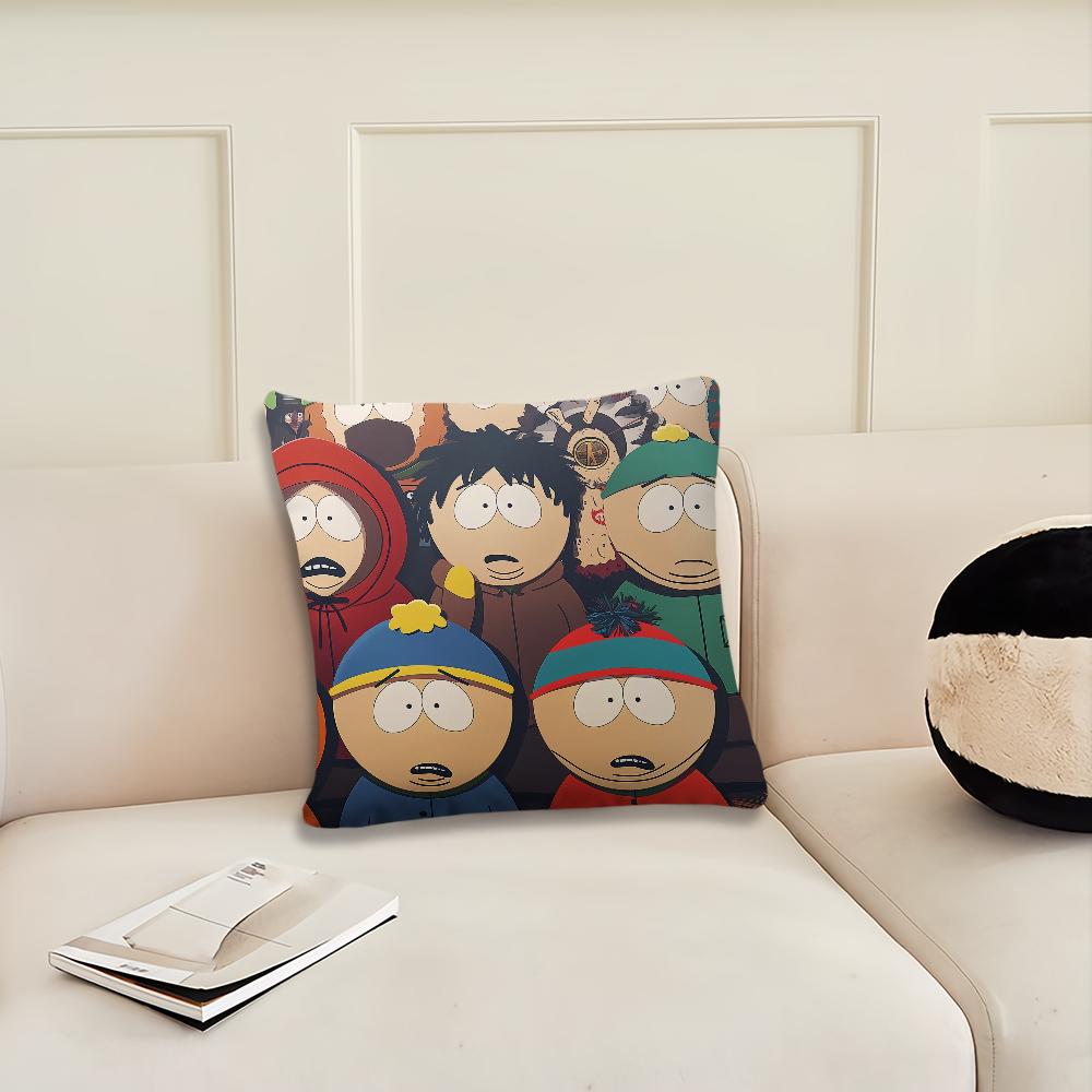 Cartoon S-South P-Park Cute Funny Cushion Cover Living Room Headboard Office Cushion Bedroom Cushion Sofa Nap Time Pillow Case
