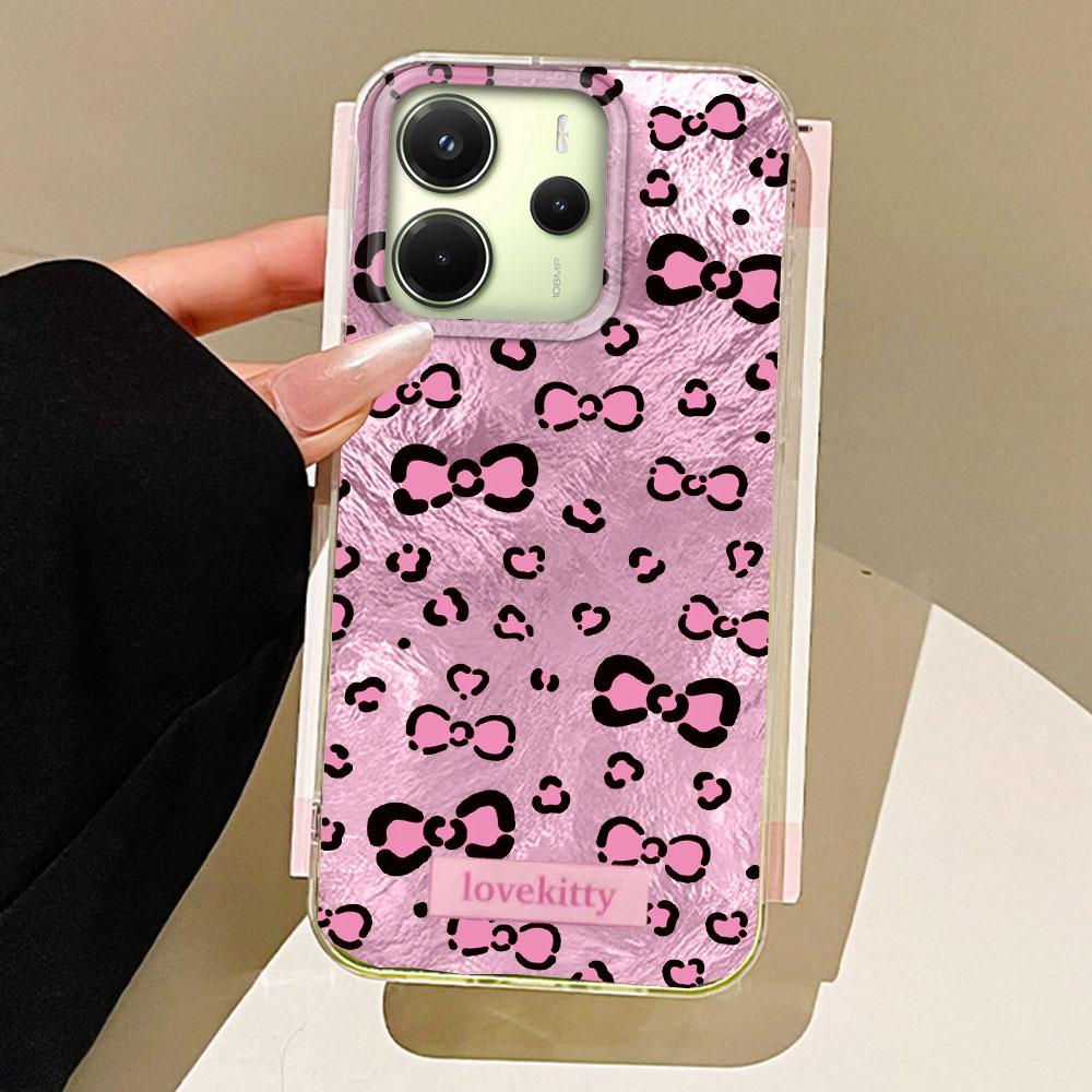 Pink Leopard Glacier Texture Phone Case for Xiaomi Redmi 13C 14C A1 A3 A4 A3X Note 14 13 12 11 11S 10 Pro Silicone Shell Cover