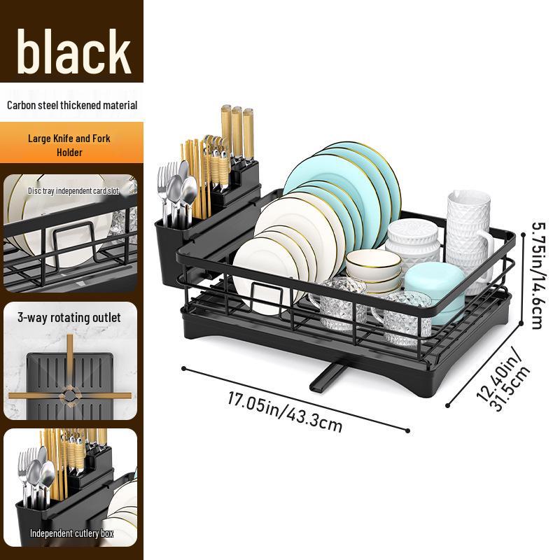 Verbessertes Multifunktionales Küchengeschirrabtropfgestell für Spüle oder Arbeitsplatte