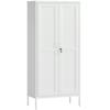 Steel Office Cabinet With 3 Adjustable Shelves Lock And 2 Keys 80x40x175 Cm White