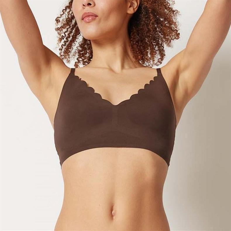 V-neck Seamless Wave Edge Bra - Wire-free, Thin, and Comfortable for Women
