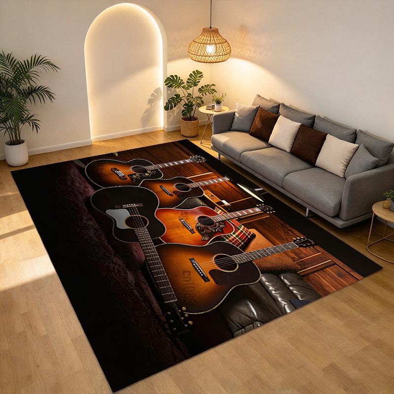 Guitar Collection Living Room Nonslip Area Rug Soft Carpet For Bedroom Game Playroom Sofa Office Home Decor Doormat Christmas Gift C926218