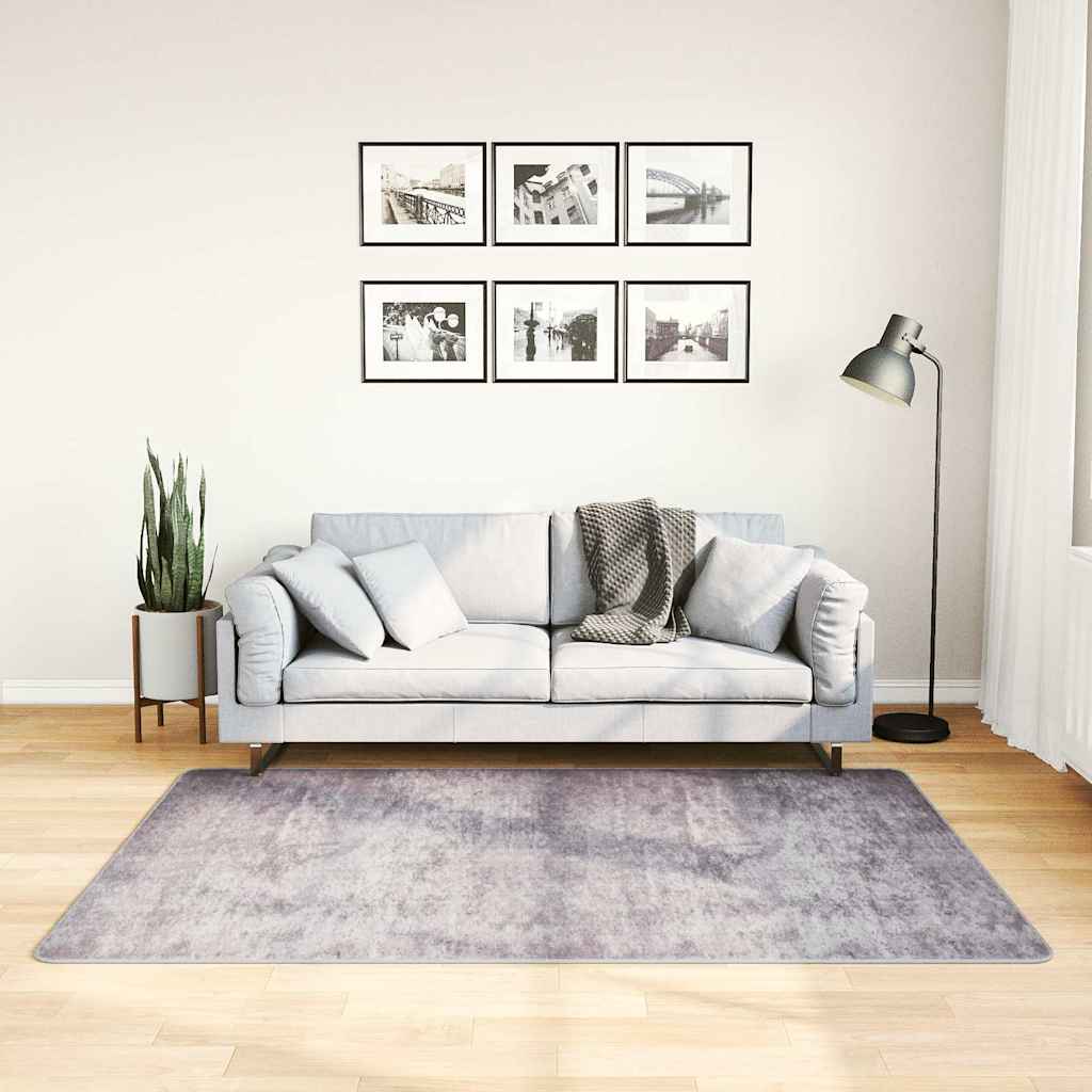 vidaXL Teppich Waschbar Grau 120x180 cm graue