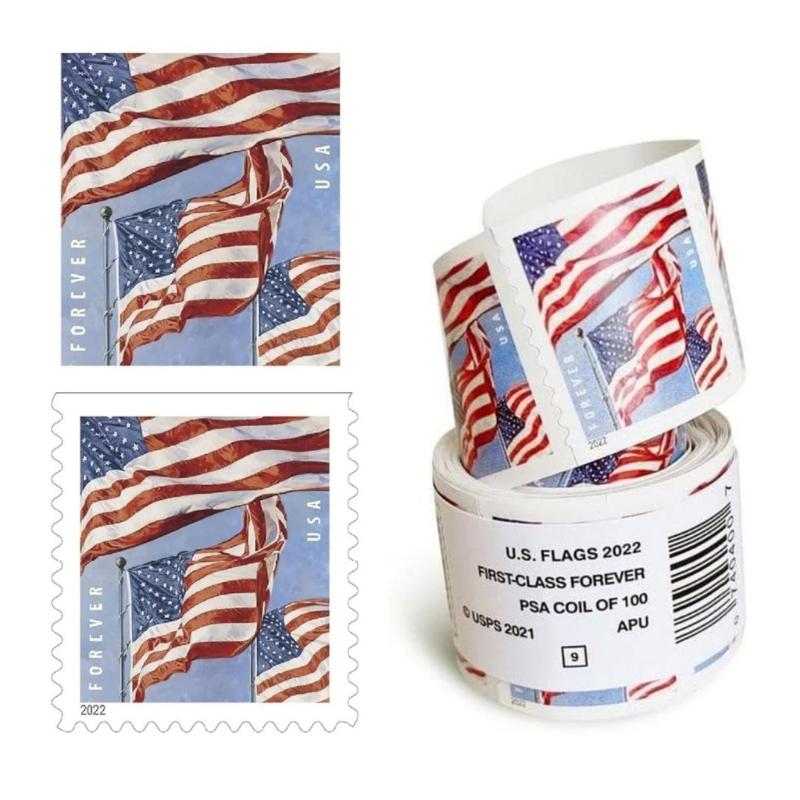 American Flag Stickers U.S.-Forever Stamp-Stickers America-Stickers Flag Sticker for Parades Events and Military-Support