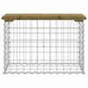 Gabion Garden Bench 63 X 31.5 X 42 Cm Pressure Treated Pine Wood