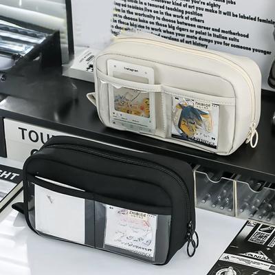 Söt pennfodral med flera lager, pennfodral med stor kapacitet, tålig förvaringsväska för brevpapper för studenter, skola och kontor