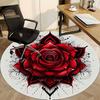 1 Stück Rose Mandala Stuhlteppich für Büro, Innenbereich Rutschfest Waschbar Polyesterfaser Teppich, Matte Für Büro, Maschinenwaschbar