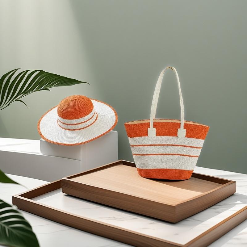 Strohtasche Reise Strandtasche Mode vielseitige Tasche Umhängetasche Stroh Rattan gewebte Tasche Frauen