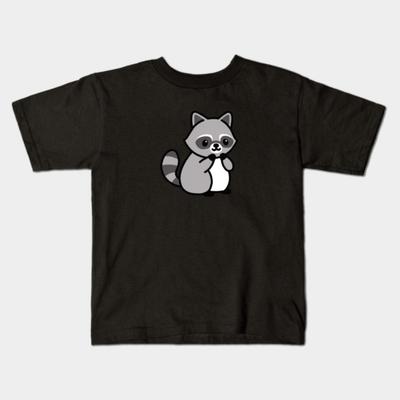 Boys Girls Soft Cotton Graphic Tees Raccoon Breathable Daily School Wear Kids T-Shirts