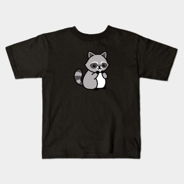 Boys Girls Soft Cotton Graphic Tees Raccoon Breathable Daily School Wear Kids T-Shirts