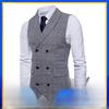 Pánská retro kostkovaná dvouřadá vesta, velká velikost - Business casual vesta na jaro a podzim