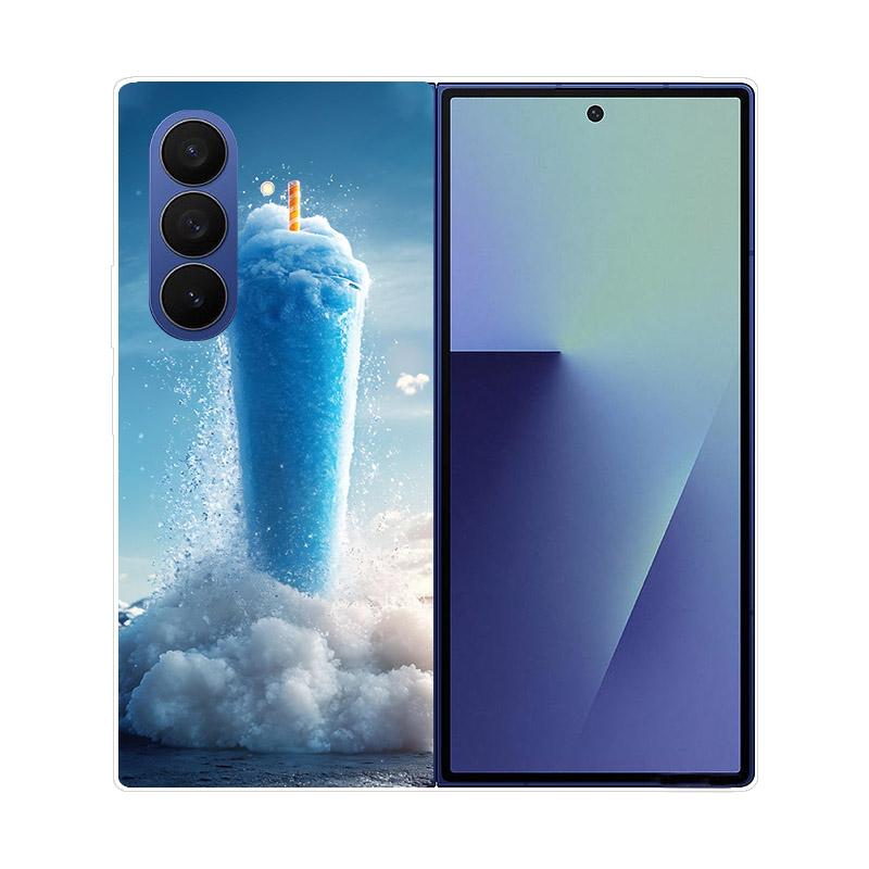 Luxury Transparent Hard PC Folding Phone Case For Samsung Galaxy Z Fold 7 6 5 4 ZFold 3 Fold7 Cases Fashion Painting Clear Cover