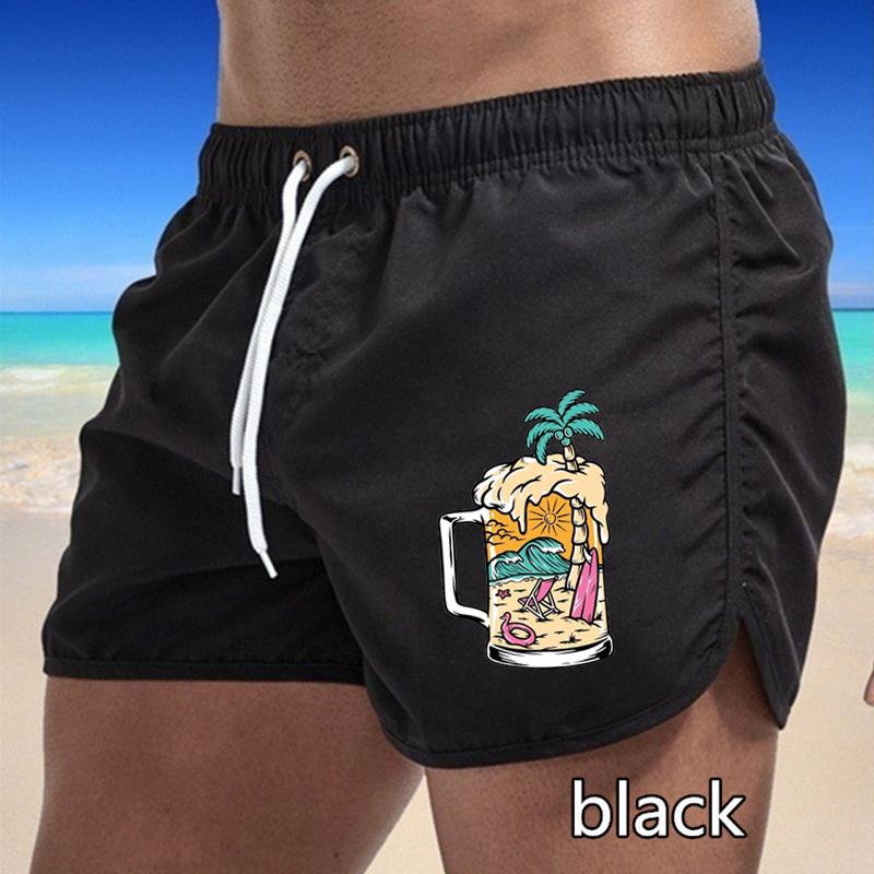 BBK-75 Summer New Men's Quick-Drying Swim Trunks Sports Pants Swimwear Beach Shorts Jogging Shorts Sports Creative Basketball Print