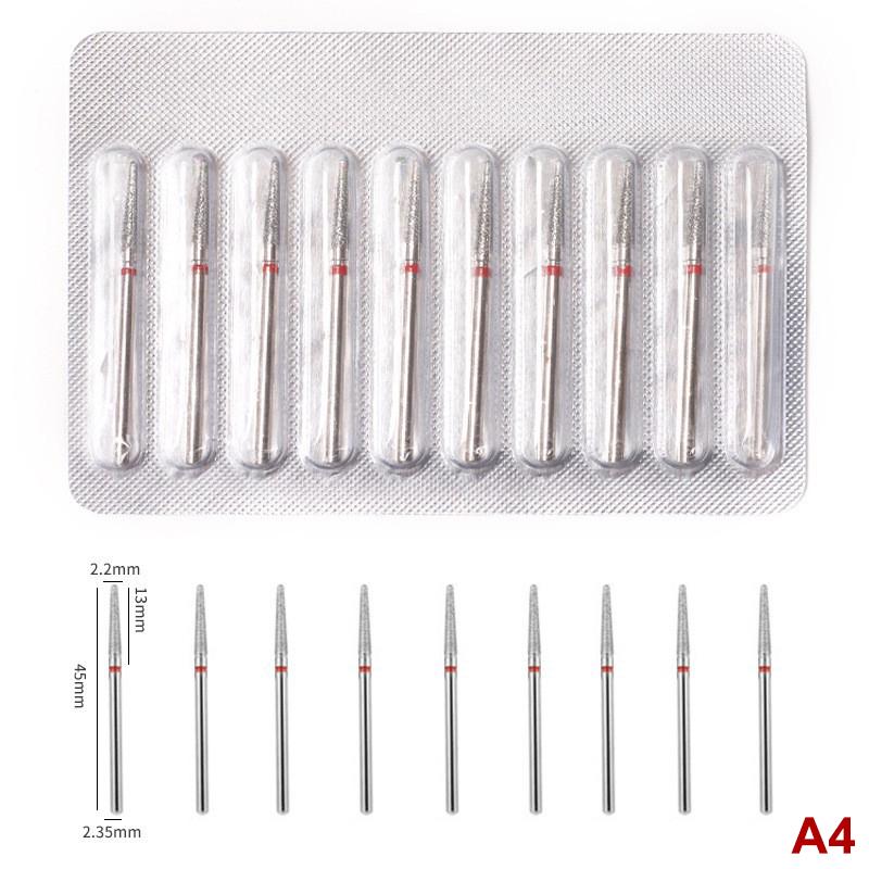 10Pcs Milling Cutter For Manicure Electric Nail Drill Bits Accessory Pedicure Machine Nail File Gel Remover Tool