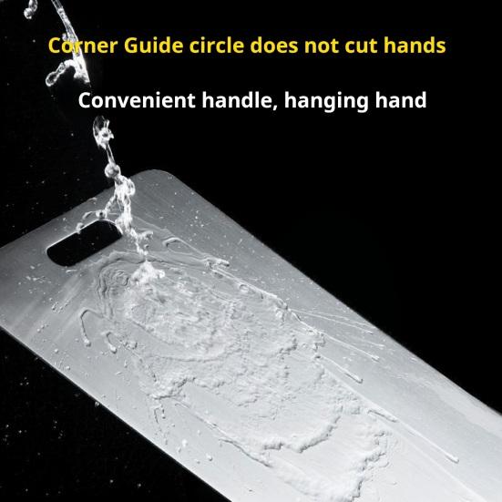 Stainless Steel Cutting Board Double Sided Chopping Board for Kitchen Easy Grip Handle Large Versatile Food Prep Board for Meat Veggies Fruits