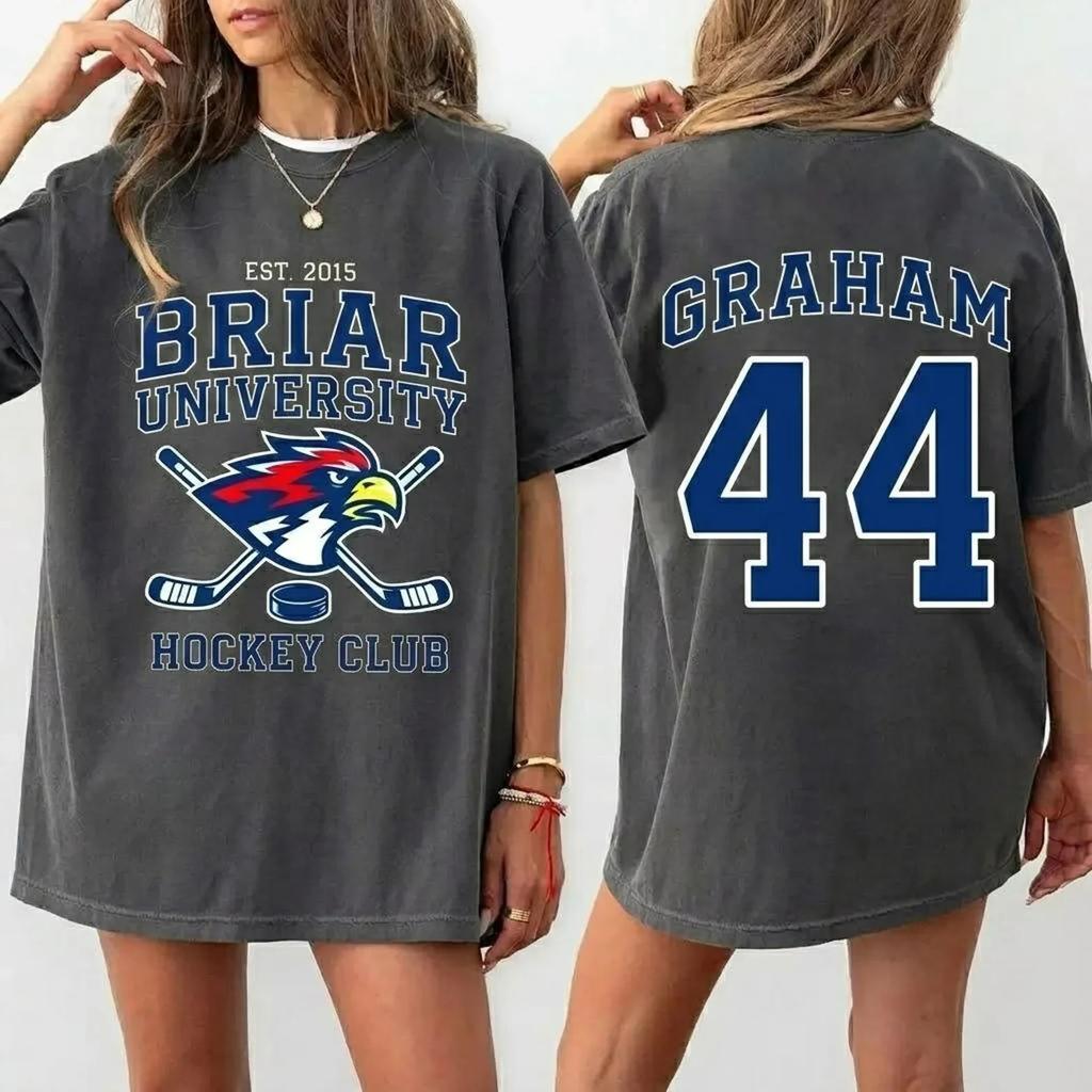 Briar University Hawks Hockey Shirt, Garrett Graham 44 Hockey Rom