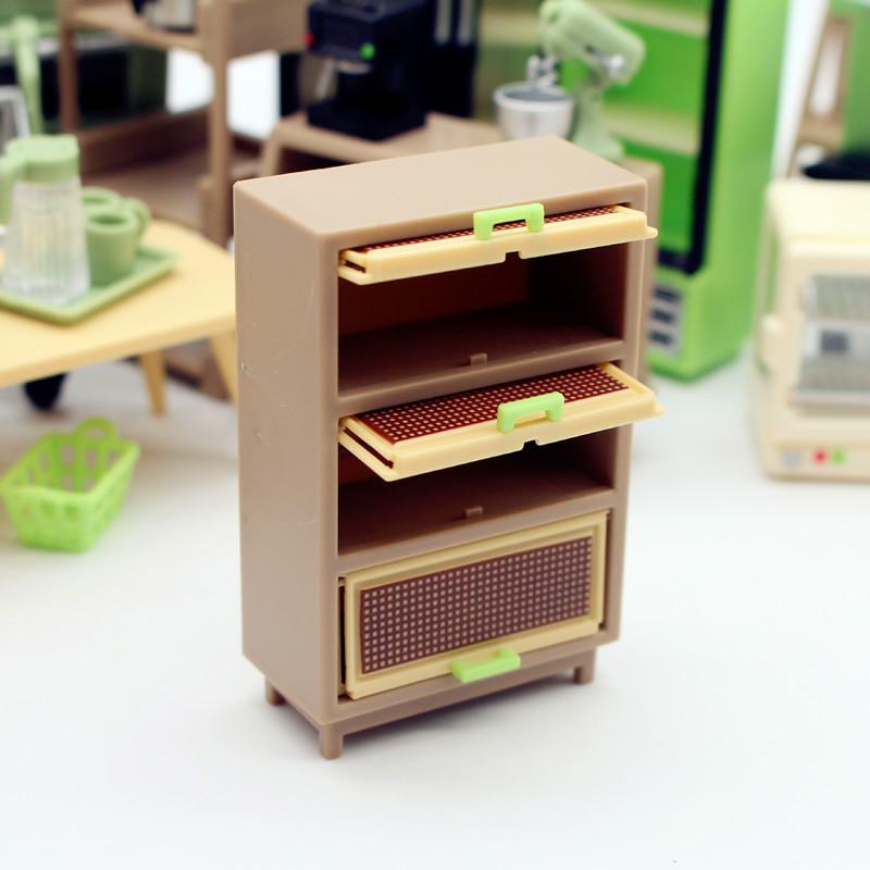 Miniature Living Room Scene Model DIY Drawer Dollhouse Furniture Grid Space Toy for Doll Pretend Play Mini Kitchen Accessories
