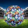 Genshin Impact Print Size 5 Soccer Ball, PU Wear Resistant Football for Match Training and Daily Practice, Birthday Gift for Soccer Fans