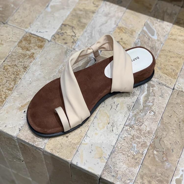 Soft Sole with Skirt Temperament Fairy Style Fashion Sandals Summer Wear 2025 Gentle Open-toed Flat Sandals Tide