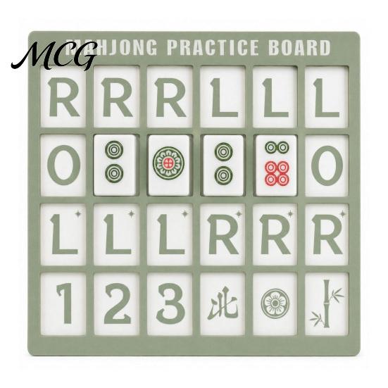 American Mahjong Trainer 3D Printed Practice Board, Solo with RLO Charleston Guide Training Equipment & 24 Slots, Aid for Beginners Professionals мятный зеленый