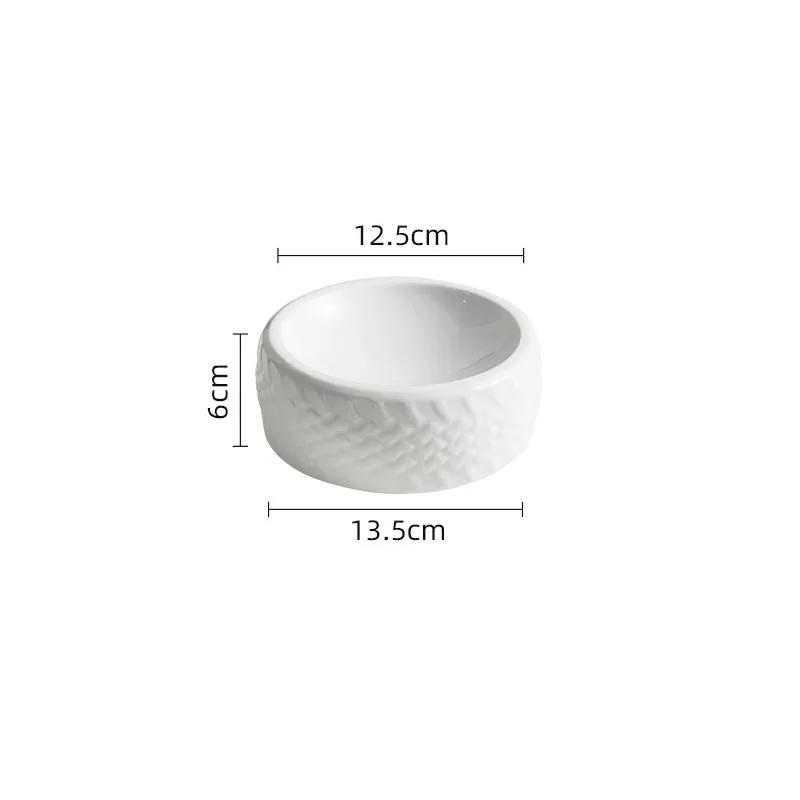Creative Tire Shaped Ceramic Dinner Plate Restaurant Soup Plate Dessert Plate Snack Plates Pasta Plates Solid Color Tableware